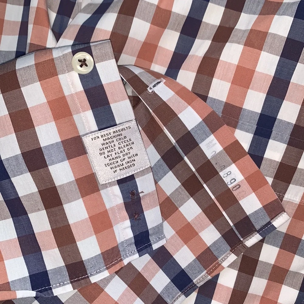Peter Millar Plaid Check Button Down Mens Size L - Picture 8 of 8